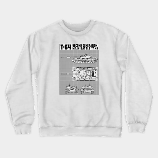 T-64 TANK SCHEMATIC Crewneck Sweatshirt by theanomalius_merch